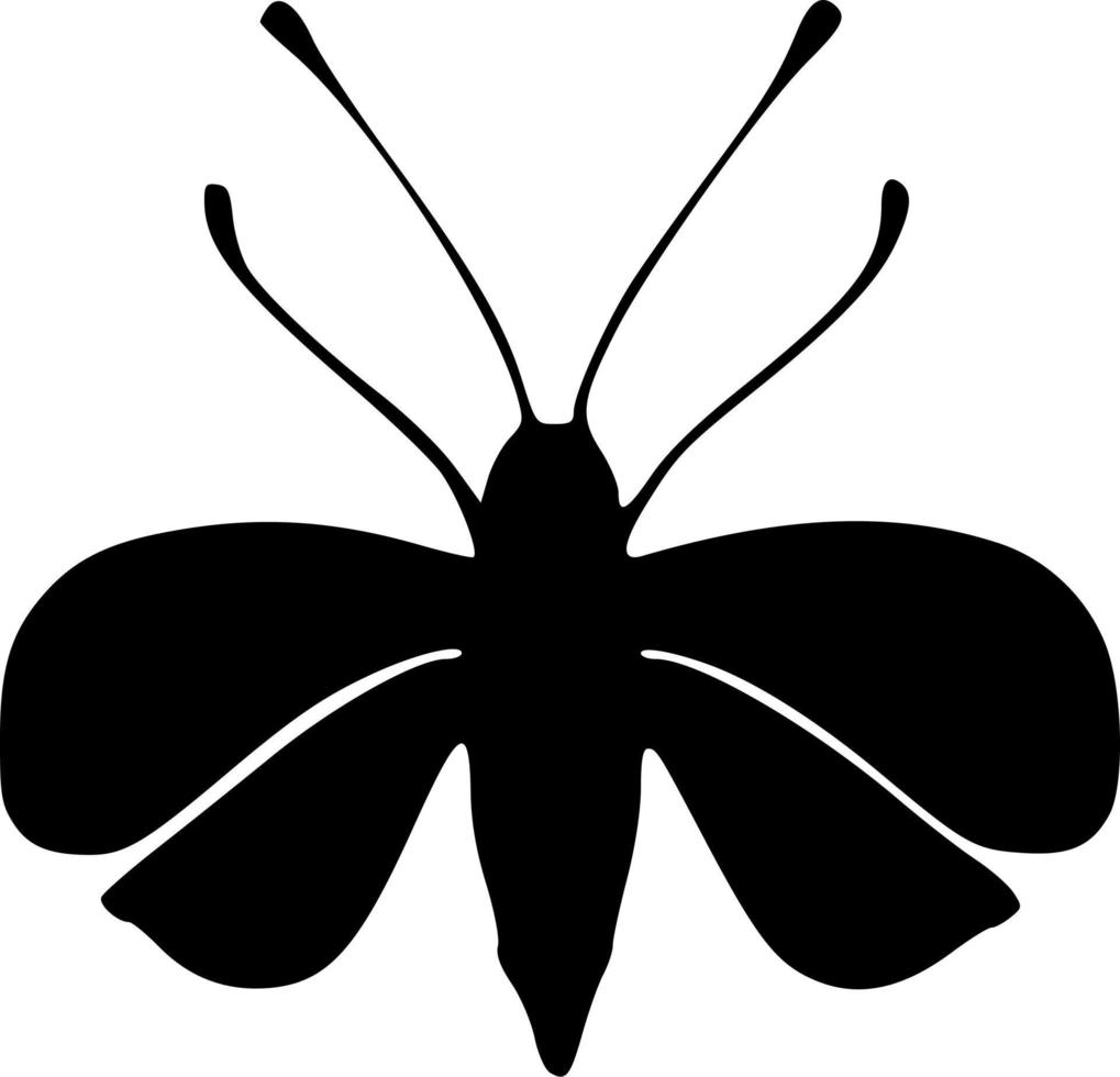 nero e bianca di farfalla icona vettore