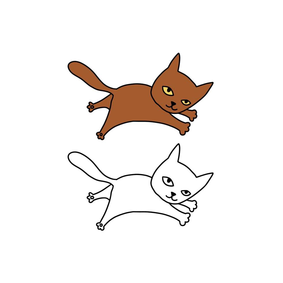 divertente animali domestici su un' bianca sfondo. diverso cartone animato gatti impostare. semplice moderno geometrico piatto stile vettore illustrazione. per decorazione di figli di camere, tessili, sfondo, cartoline, eccetera.