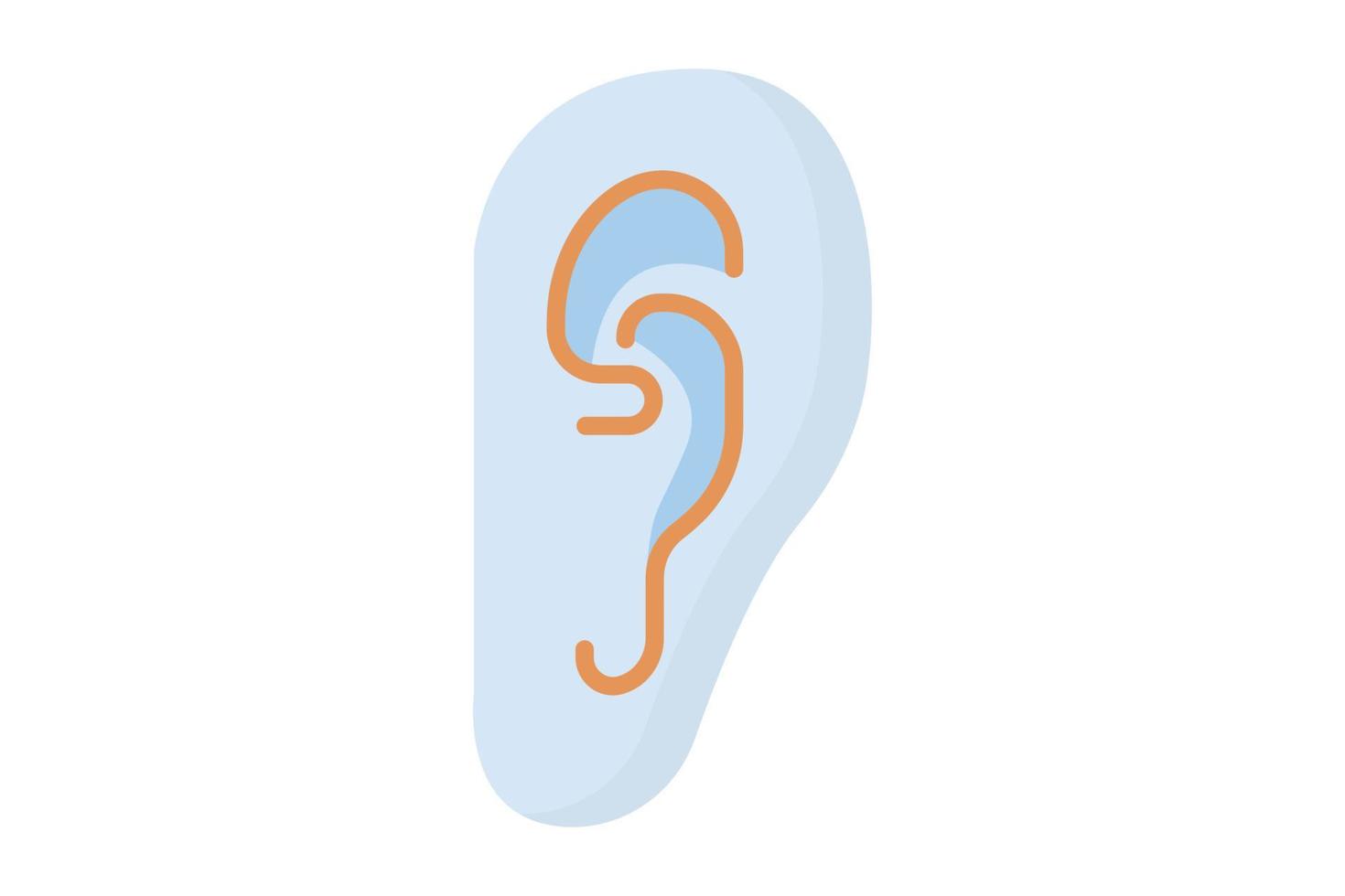 orecchio icona illustrazione. icona relazionato per umano organo. piatto icona stile. semplice vettore design modificabile