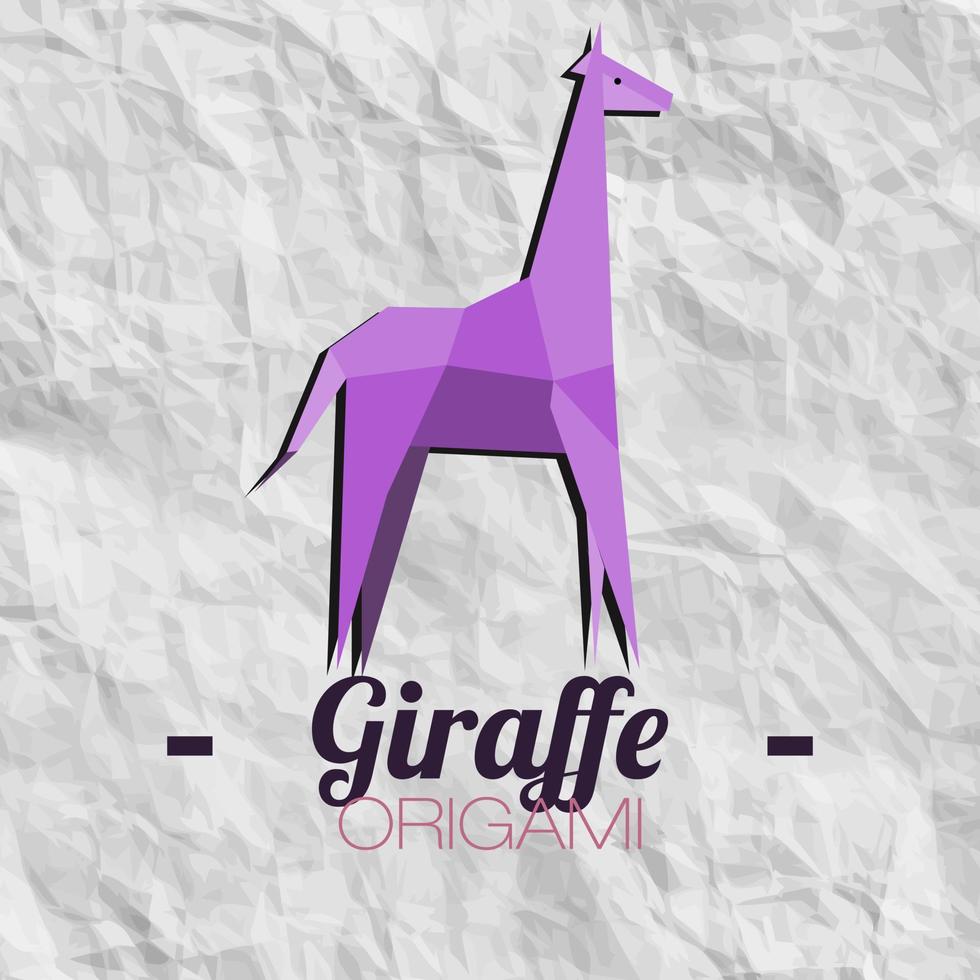 giraffa animale carta origami vettore design