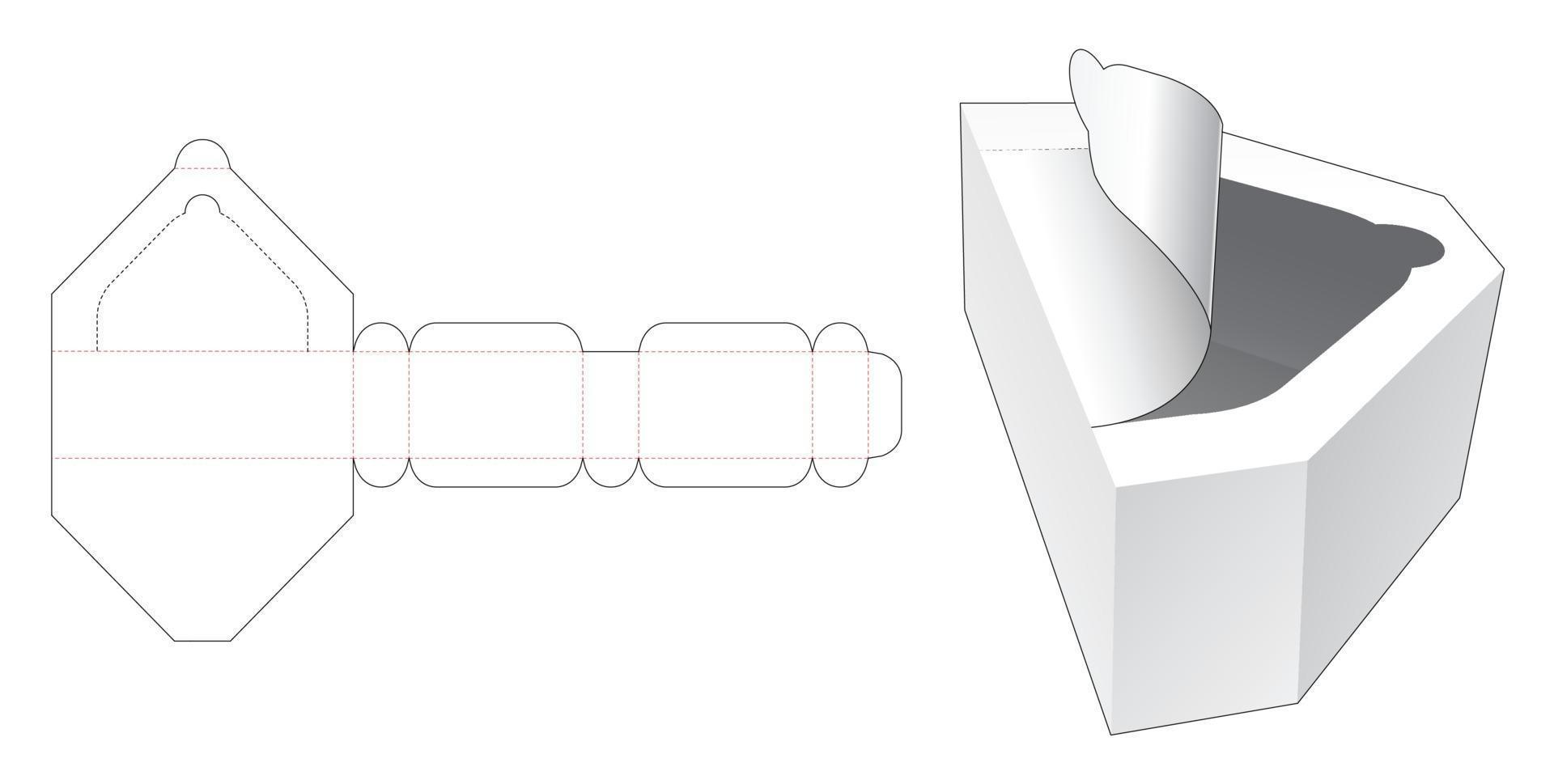 modello fustellato a forma di scatola a forma di diamante con cerniera vettore