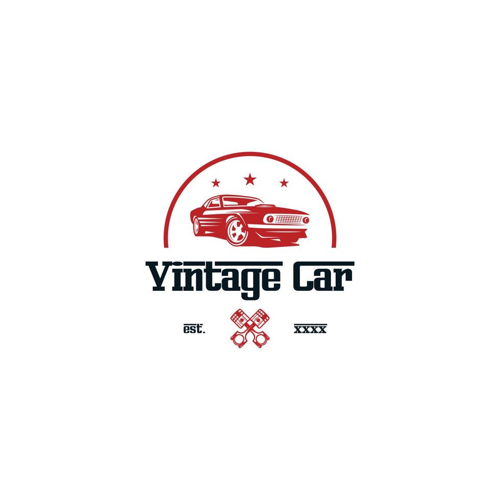 Vintage ▾ classico auto logo design. eccezionale un' classico auto con cerchio logo. un' classico auto logotipo. vettore