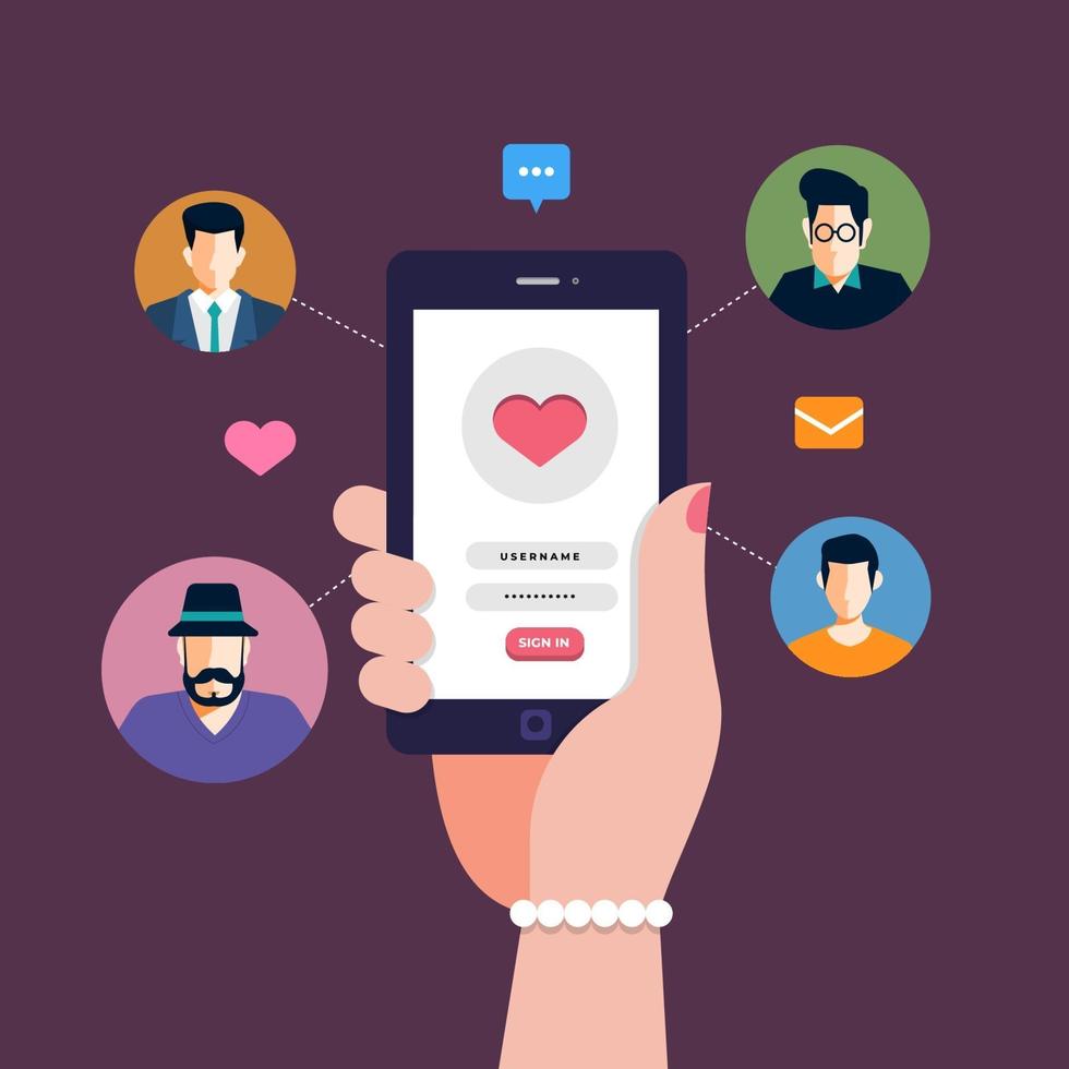 app di incontri online sul cellulare vettore