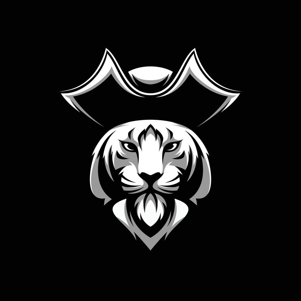 tigre pirati portafortuna logo design vettore