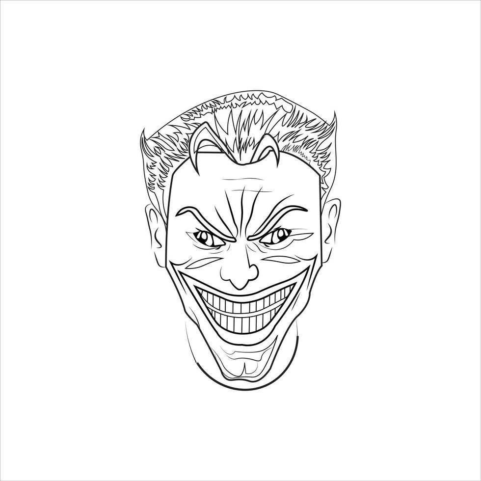 burlone viso vettore divertente Sorridi pauroso illustrazione pazzo clown maschera icona logo cartello simbolo design inchiostro schema grafico vettore arte