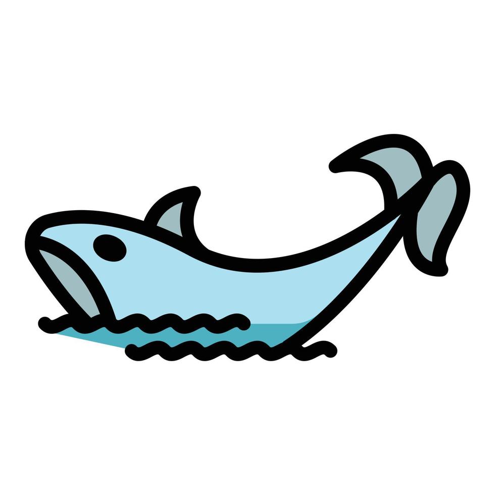 acquatico orca icona vettore piatto