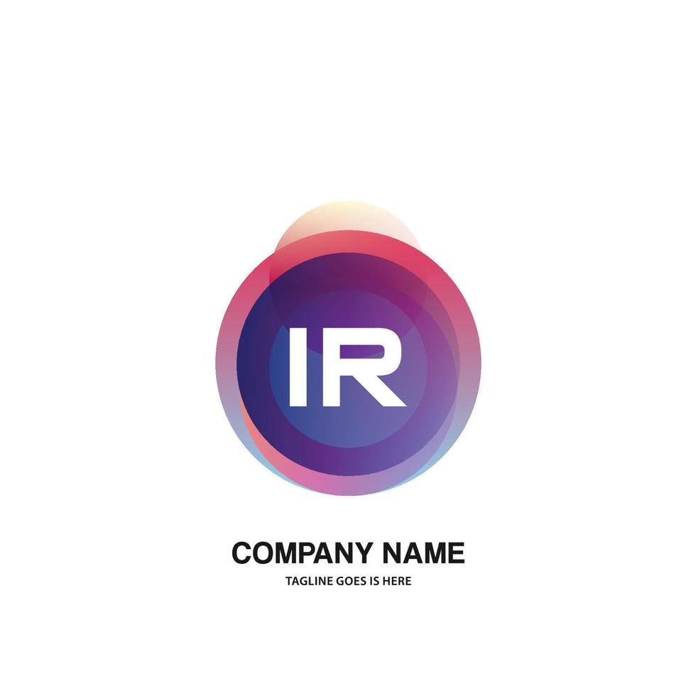 ir iniziale logo con colorato cerchio modello vettore