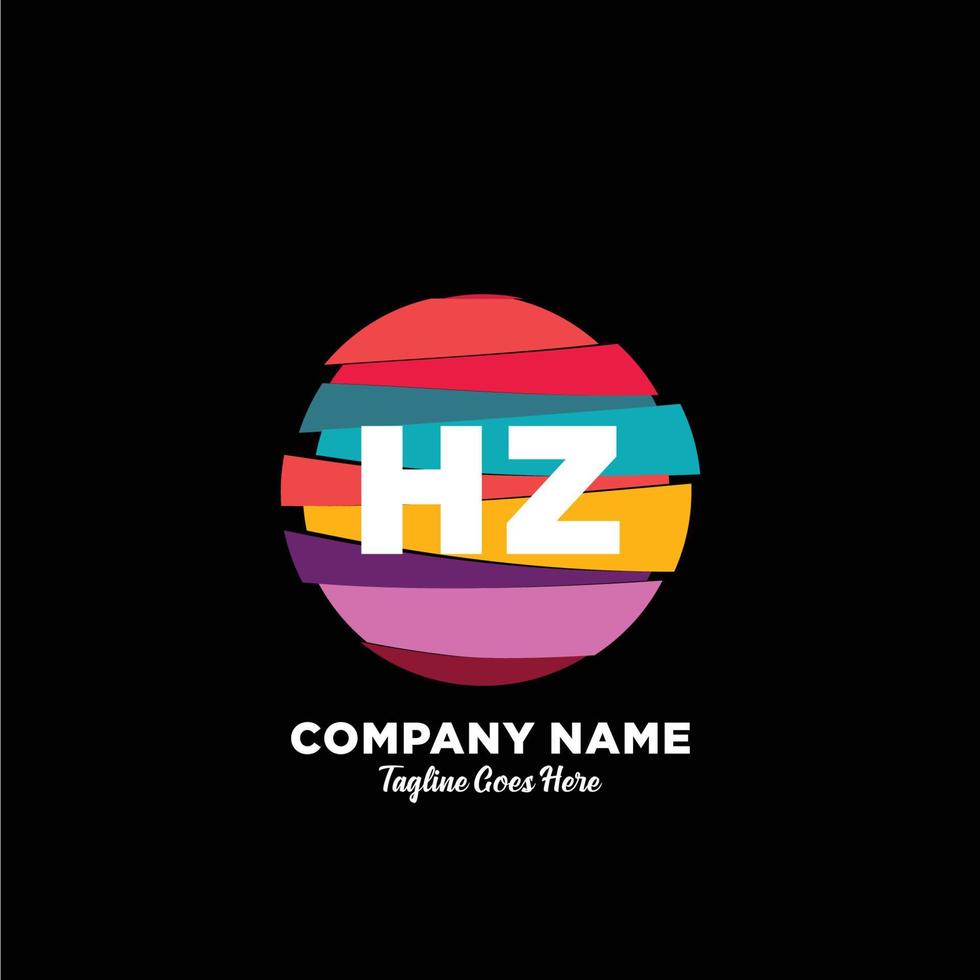 hz iniziale logo con colorato modello vettore. vettore