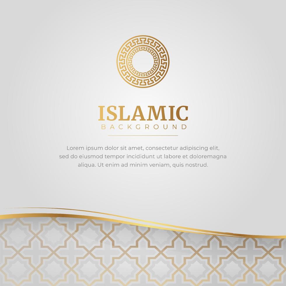 Arabo islamico elegante bianca lusso telaio ornamento sfondo vettore