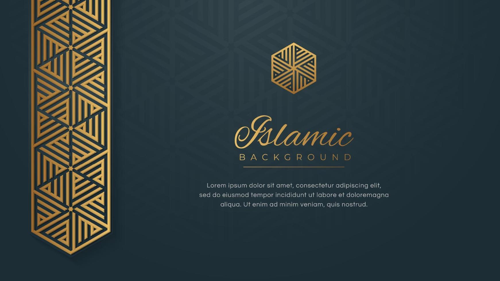 islamico Arabo blu d'oro ornamento arabesco modello confine sfondo vettore