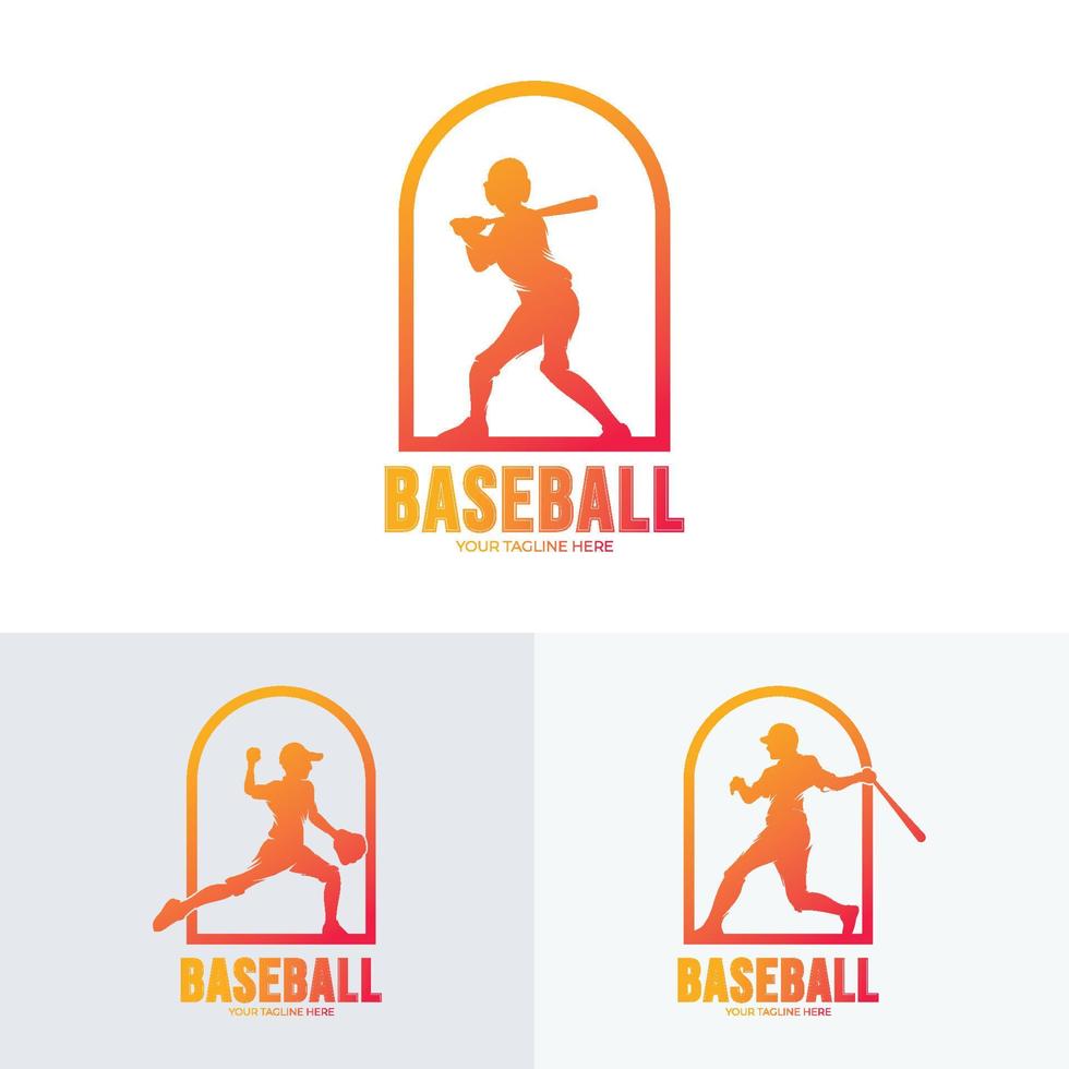 impostato di baseball sport logo design vettore