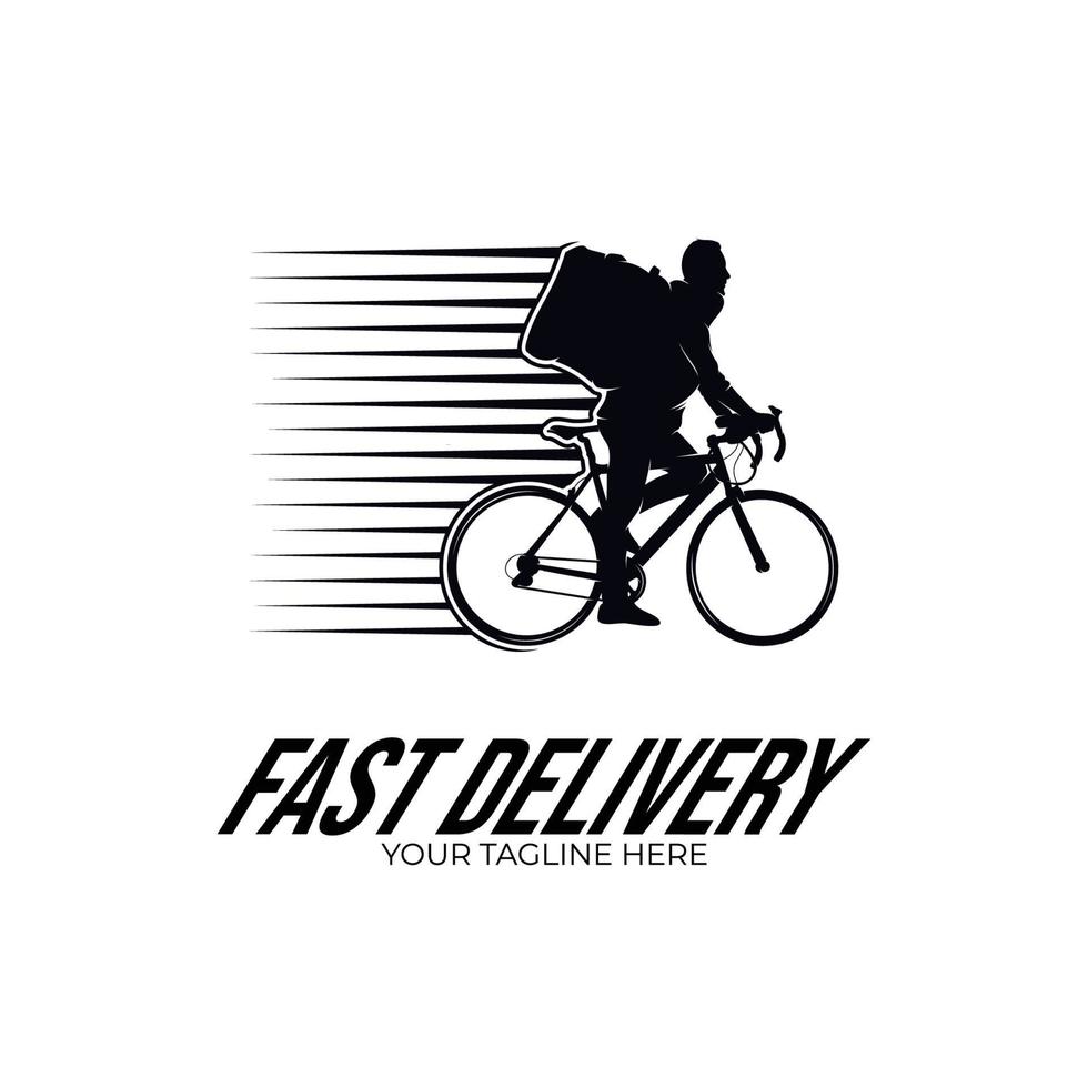 veloce consegna logo. bicicletta logo design modello vettore