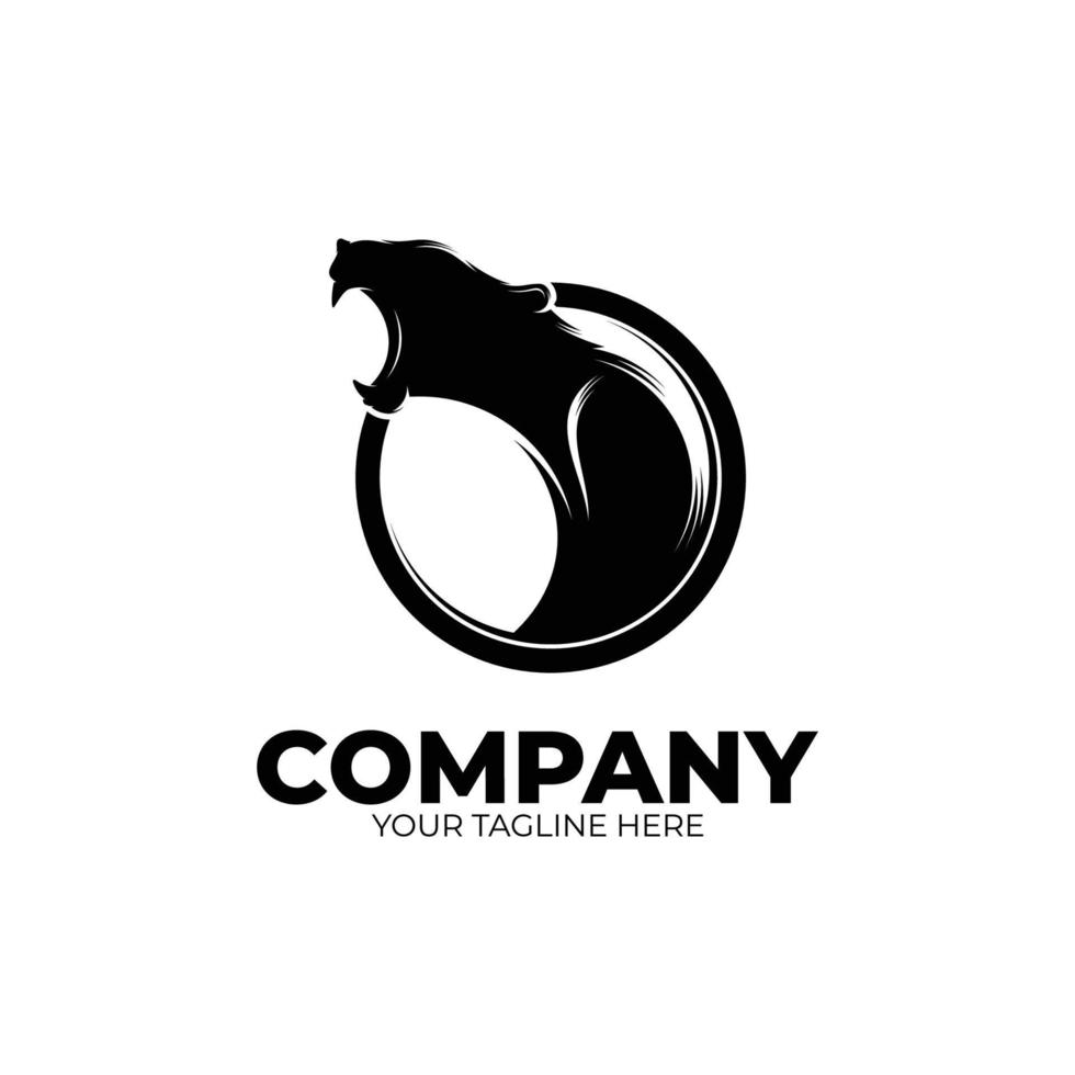 pantera ruggente logo design ispirazione vettore