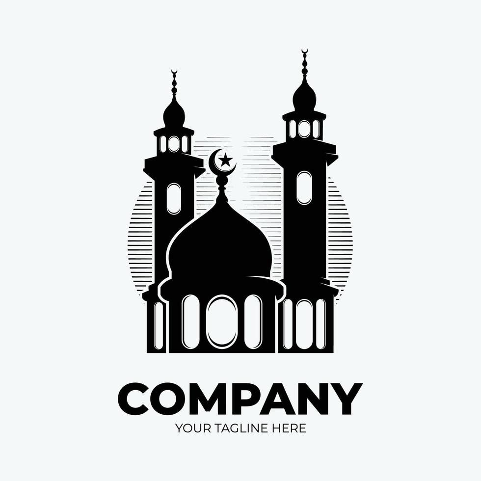 islamico moschea logo design ispirazione vettore