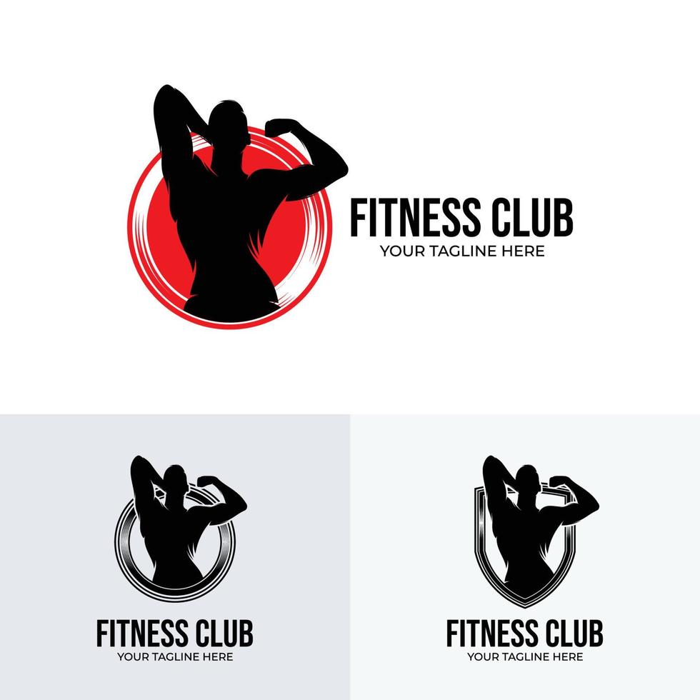 impostato di fitness logo design illustrazione vettore