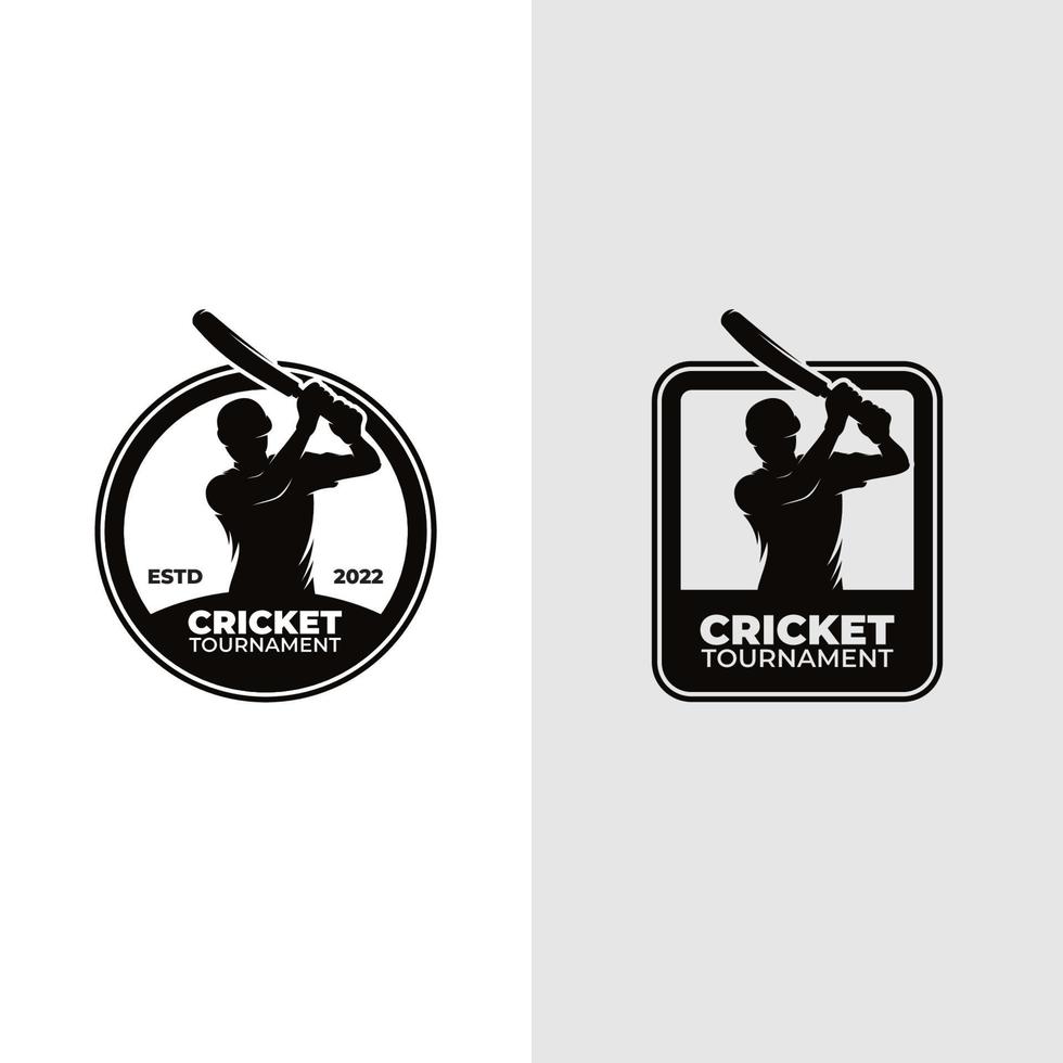 cricket giocatore logo design modello vettore