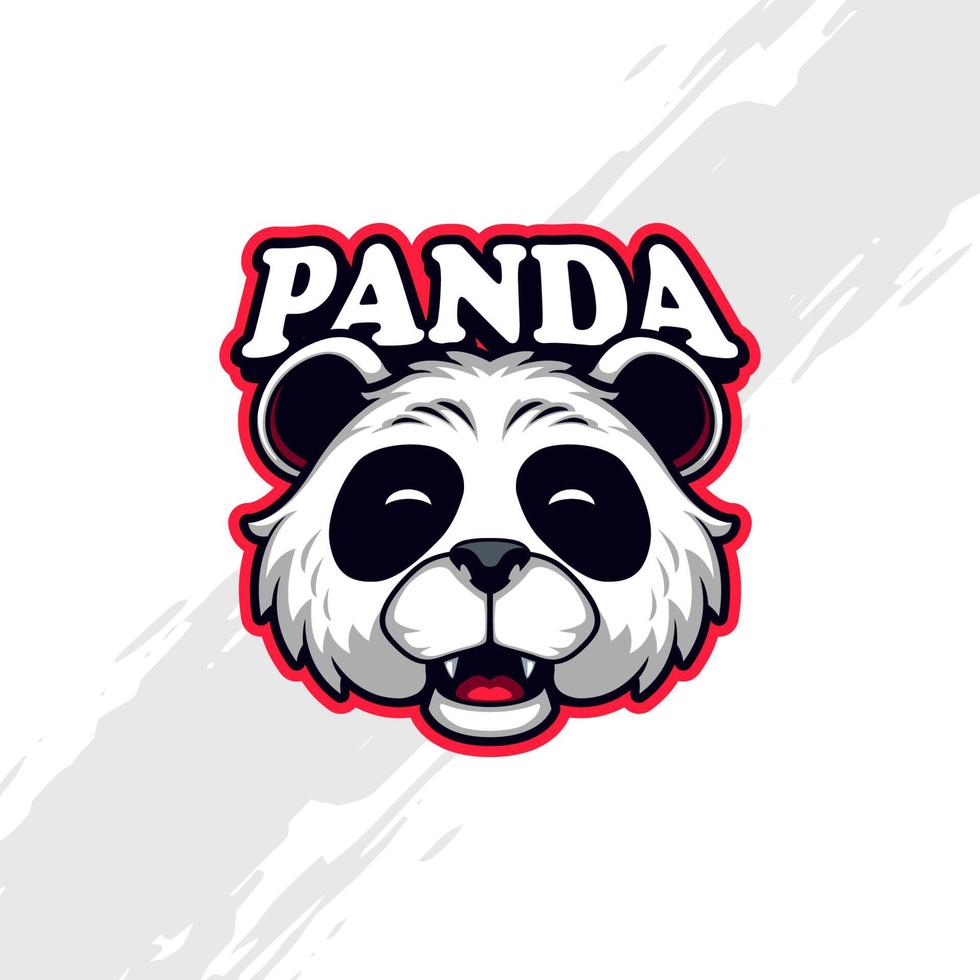 carino panda testa ritratto portafortuna logo vettore