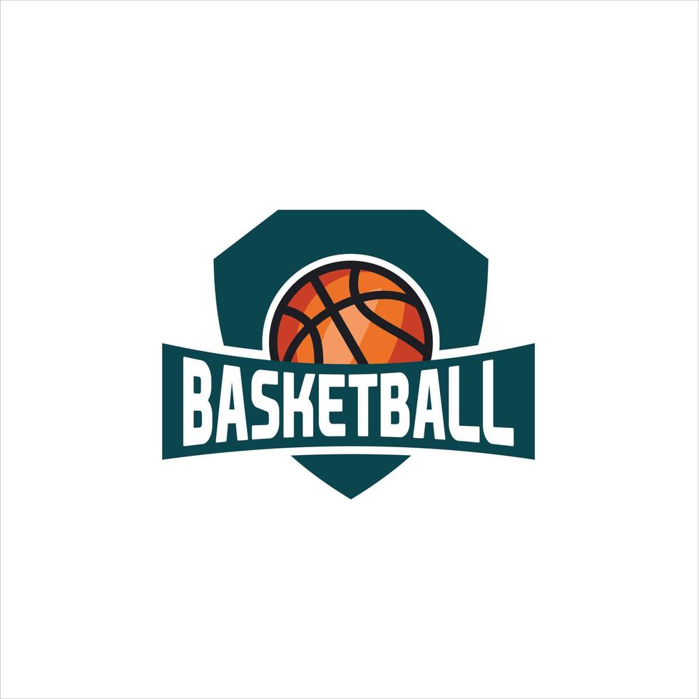 pallacanestro club logo, emblema, disegni con sfera. sport distintivo vettore illustrazione