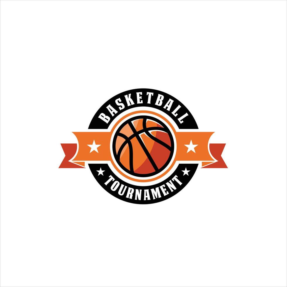 pallacanestro club logo, emblema, disegni con sfera. sport distintivo vettore illustrazione