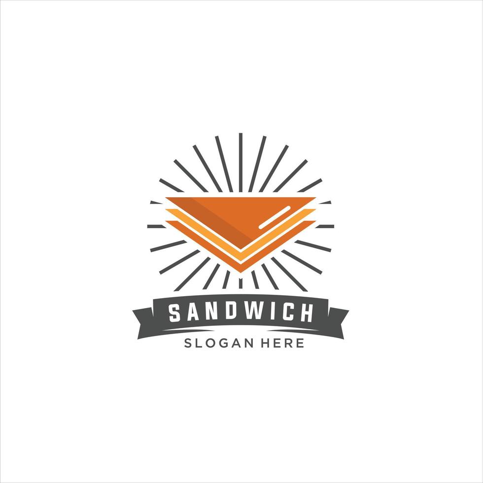 Sandwich logo design concetto. adatto Sandwich logo. il pranzo, merenda, pane abbrustolito. cibo concetto. vettore illustrazione