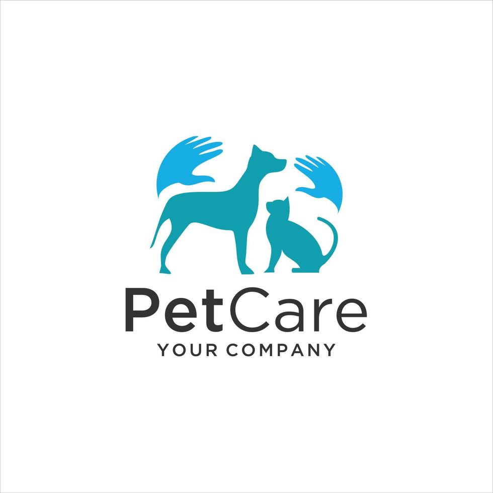 modello di progettazione del logo per la cura degli animali domestici vettore