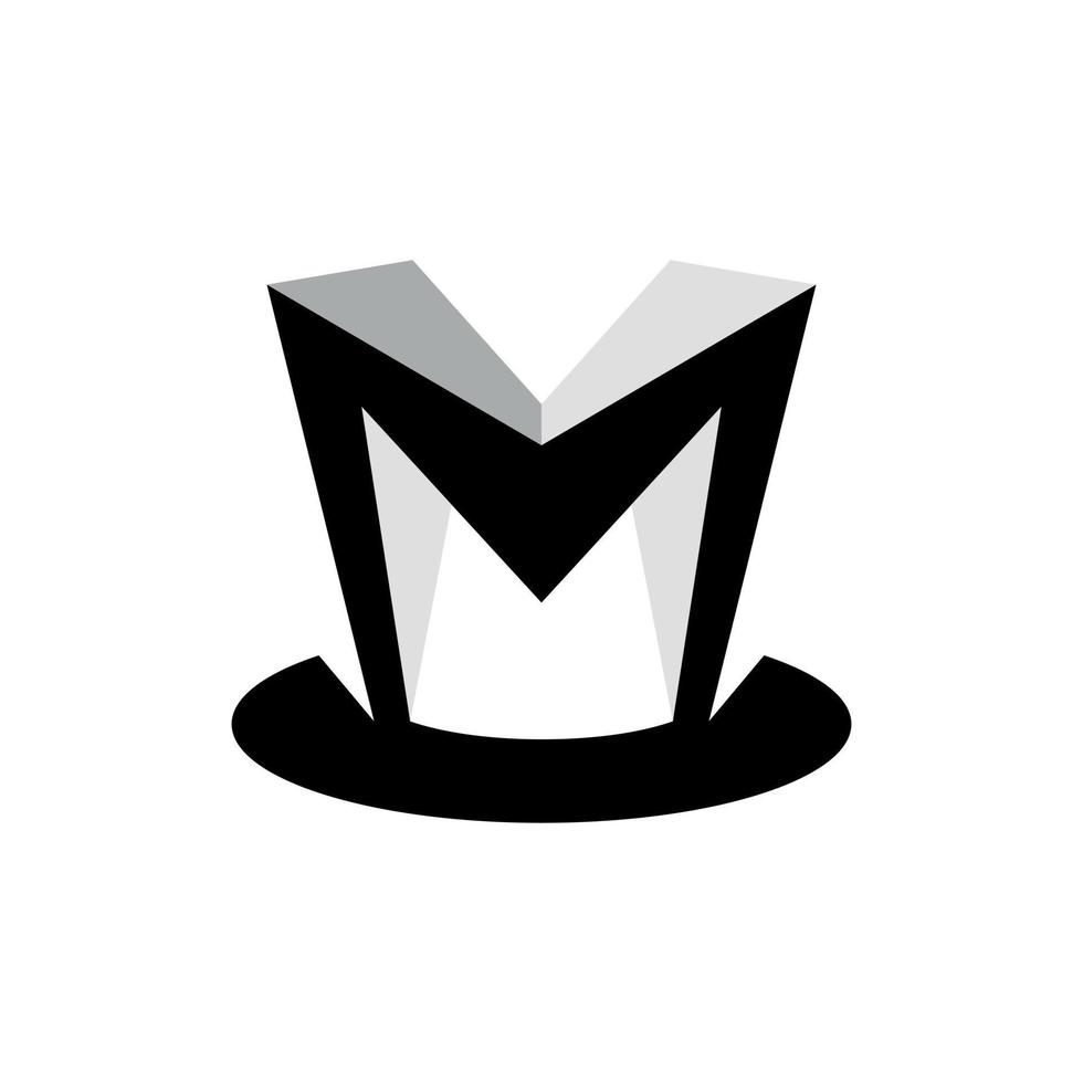 lettera m monogramma uomo cappello moderno creativo logo vettore