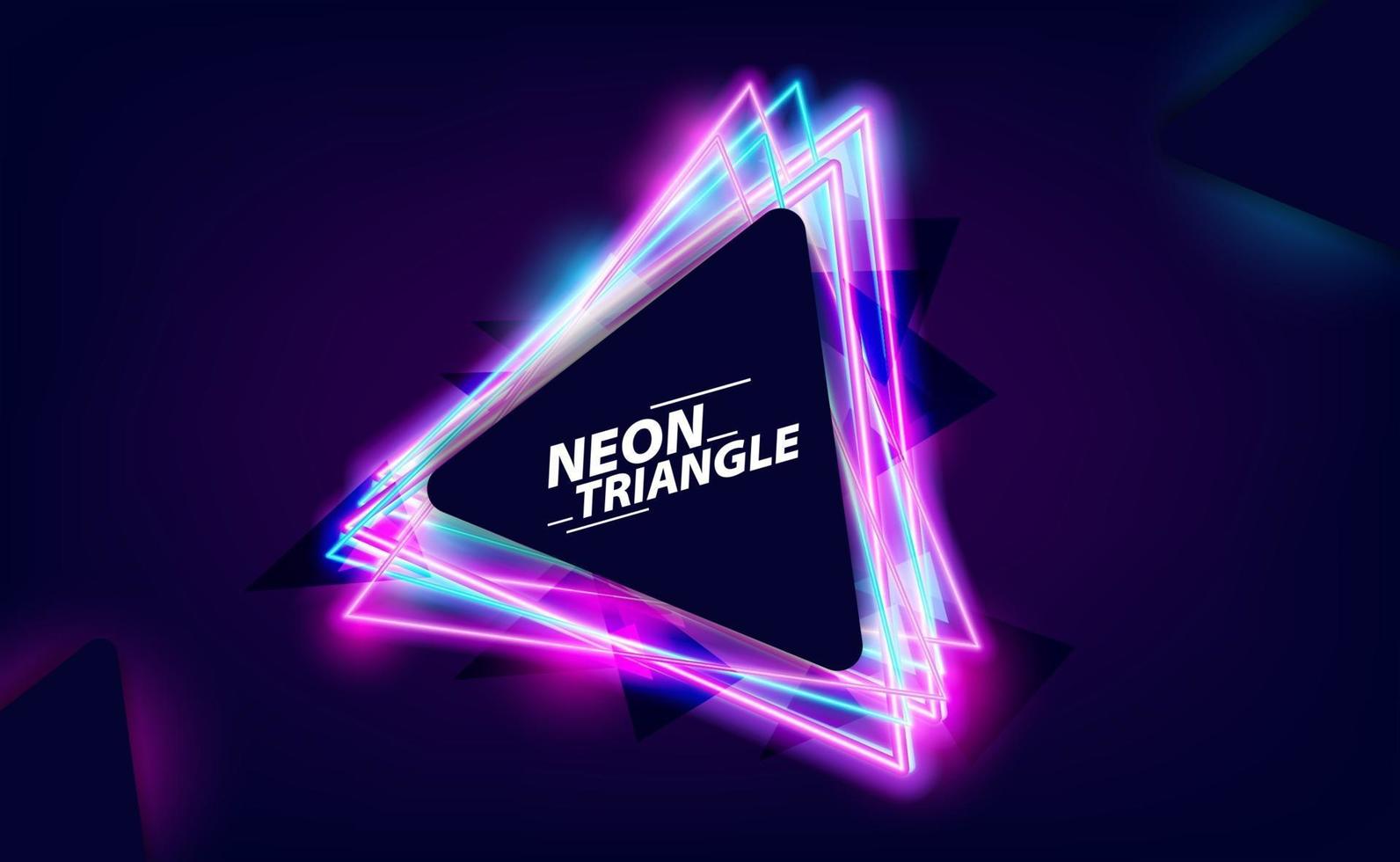 triangolo al neon bagliore di colore di sfondo vettore