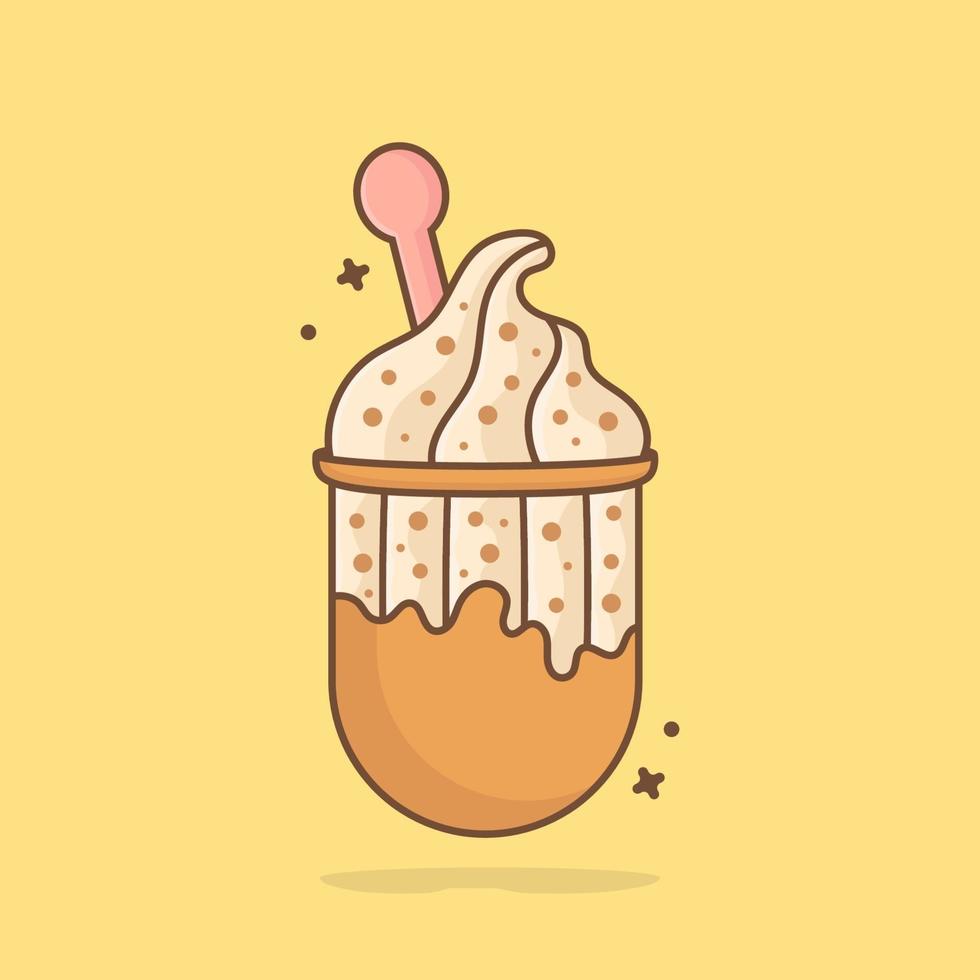 illustrazione dell'icona di vettore del fumetto del gelato