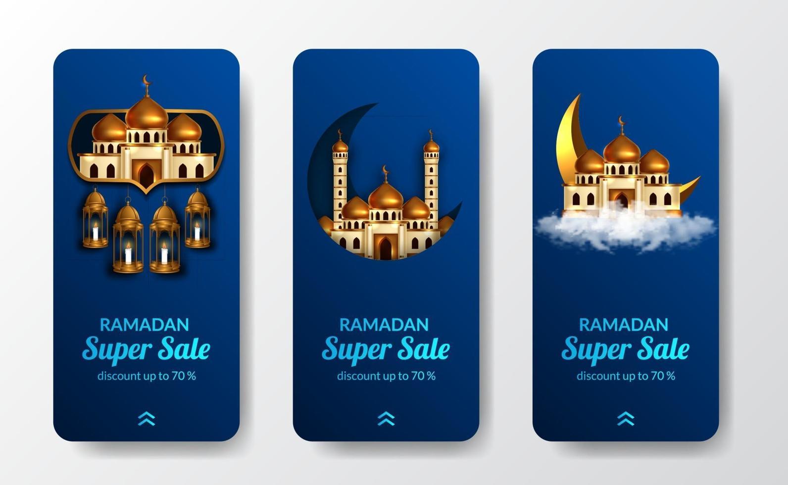 modello di banner poster di storie sui social media ramadan vettore