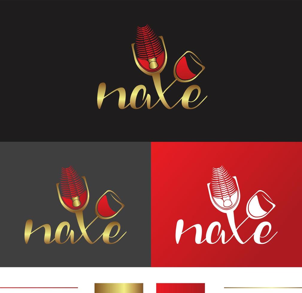 trilobite vino creatore logo, trilobite logo, vino negozio logo, vino logo, vino bicchiere vettore