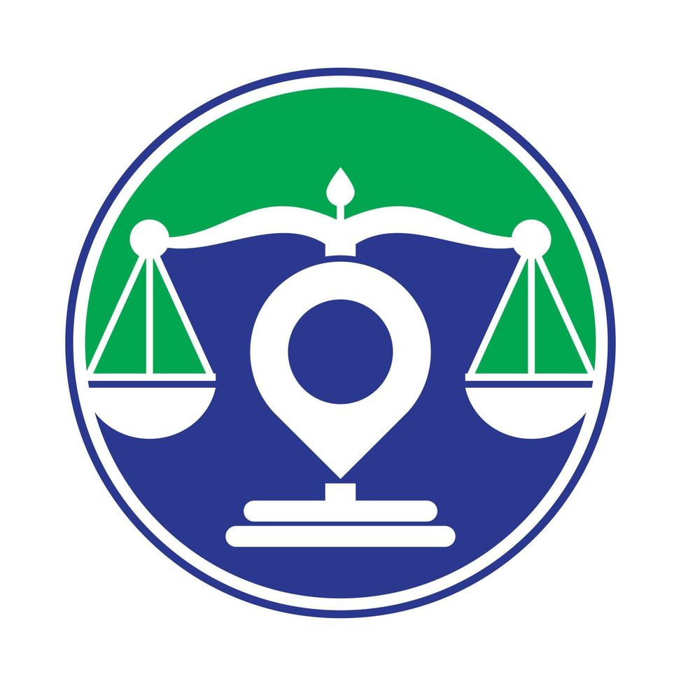 giustizia punto logo vettore modello. creativo legge azienda logo design concetto.