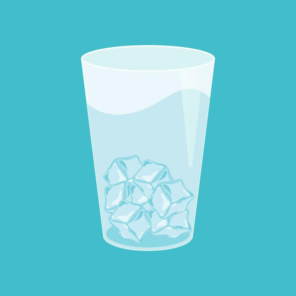isolato bicchiere di ghiaccio acqua vettore illustrazione grafico icone
