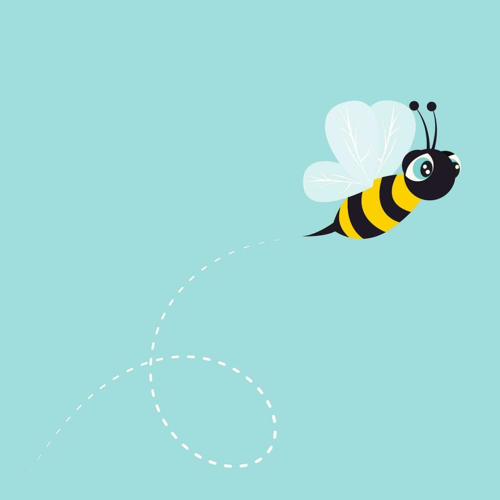 vettore illustrazione grafico di un' volante cartone animato Bumble miele ape isolato grafico