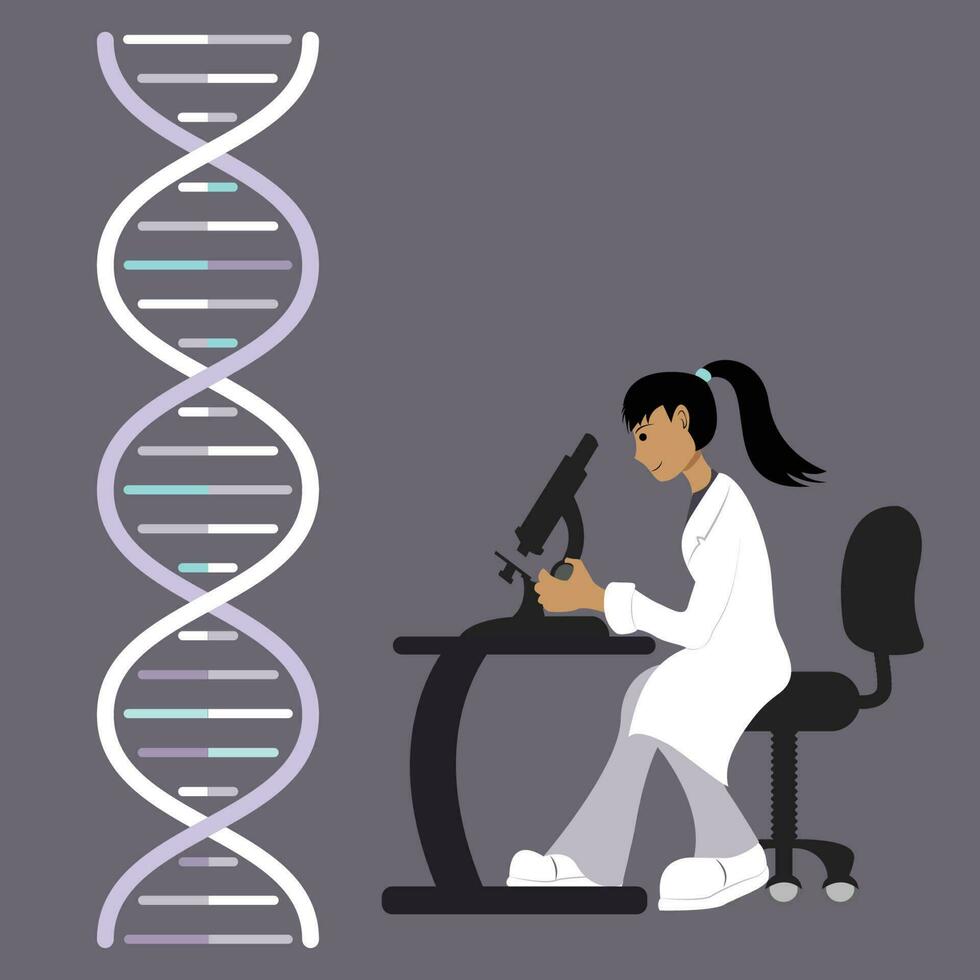 scoping su il genoma scientifico vettore illustrazione sfondo