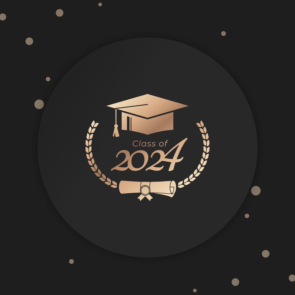 classe di 2024 anno la laurea di decorare congratulazione con alloro ghirlanda per scuola laureati vettore