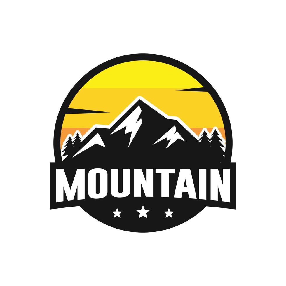 vettore di progettazione del modello di logo di montagna