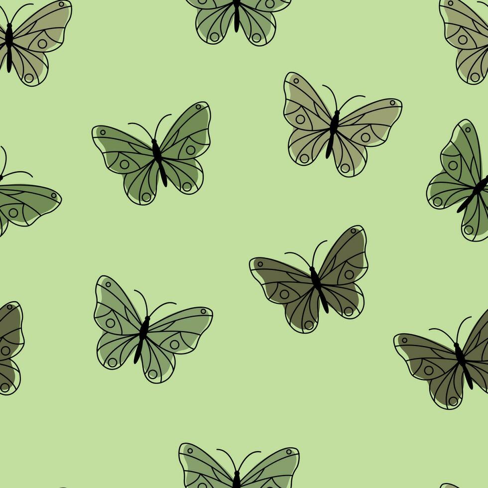 carino senza soluzione di continuità modello colorato farfalle. sfondo. vettore illustrazione.
