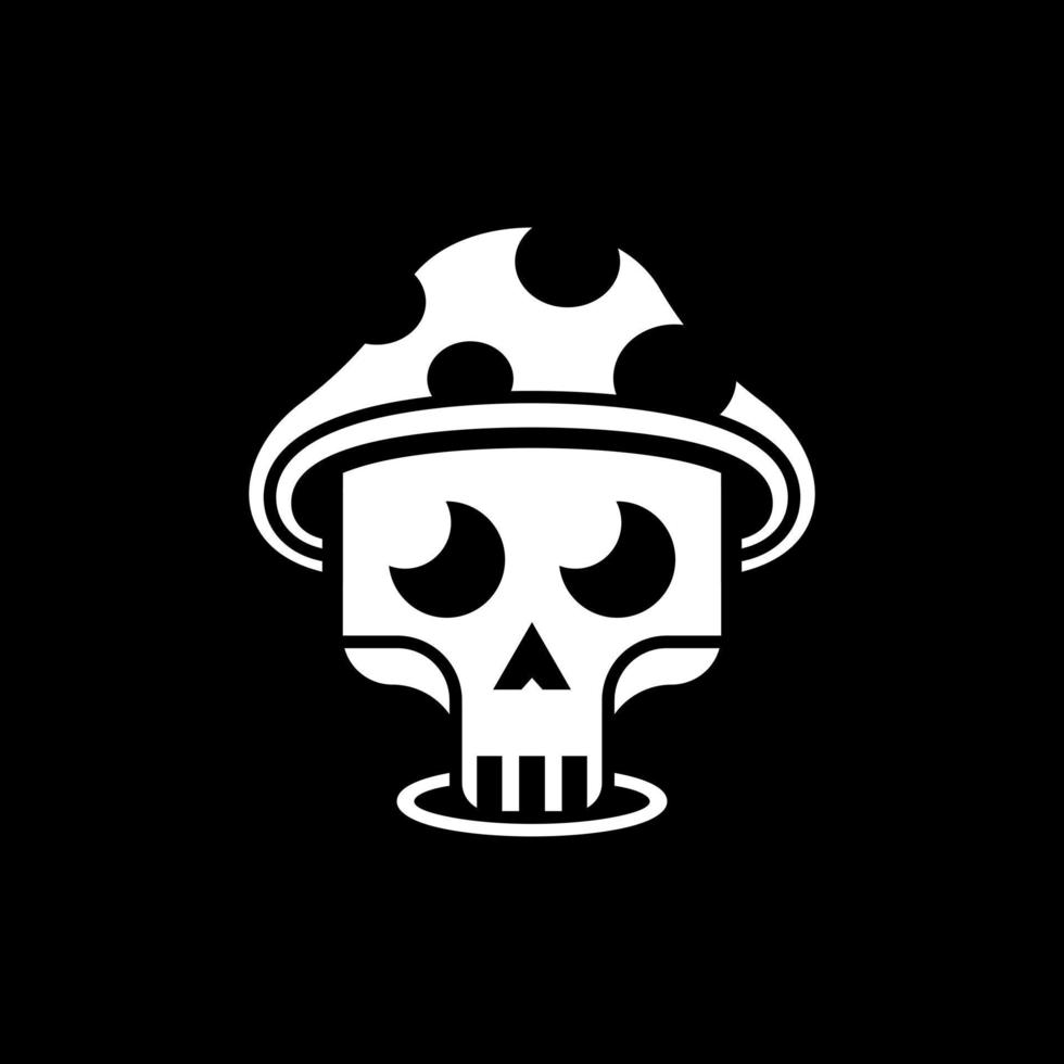 cranio testa fungo unico moderno semplice logo vettore