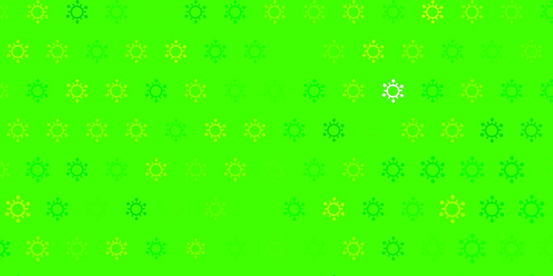 trama vettoriale verde chiaro, giallo con simboli di malattia.