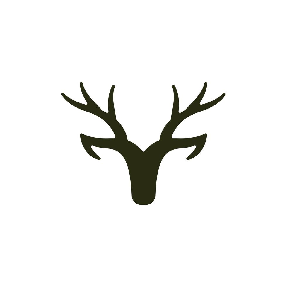 animale cervo testa minimalista semplice logo vettore