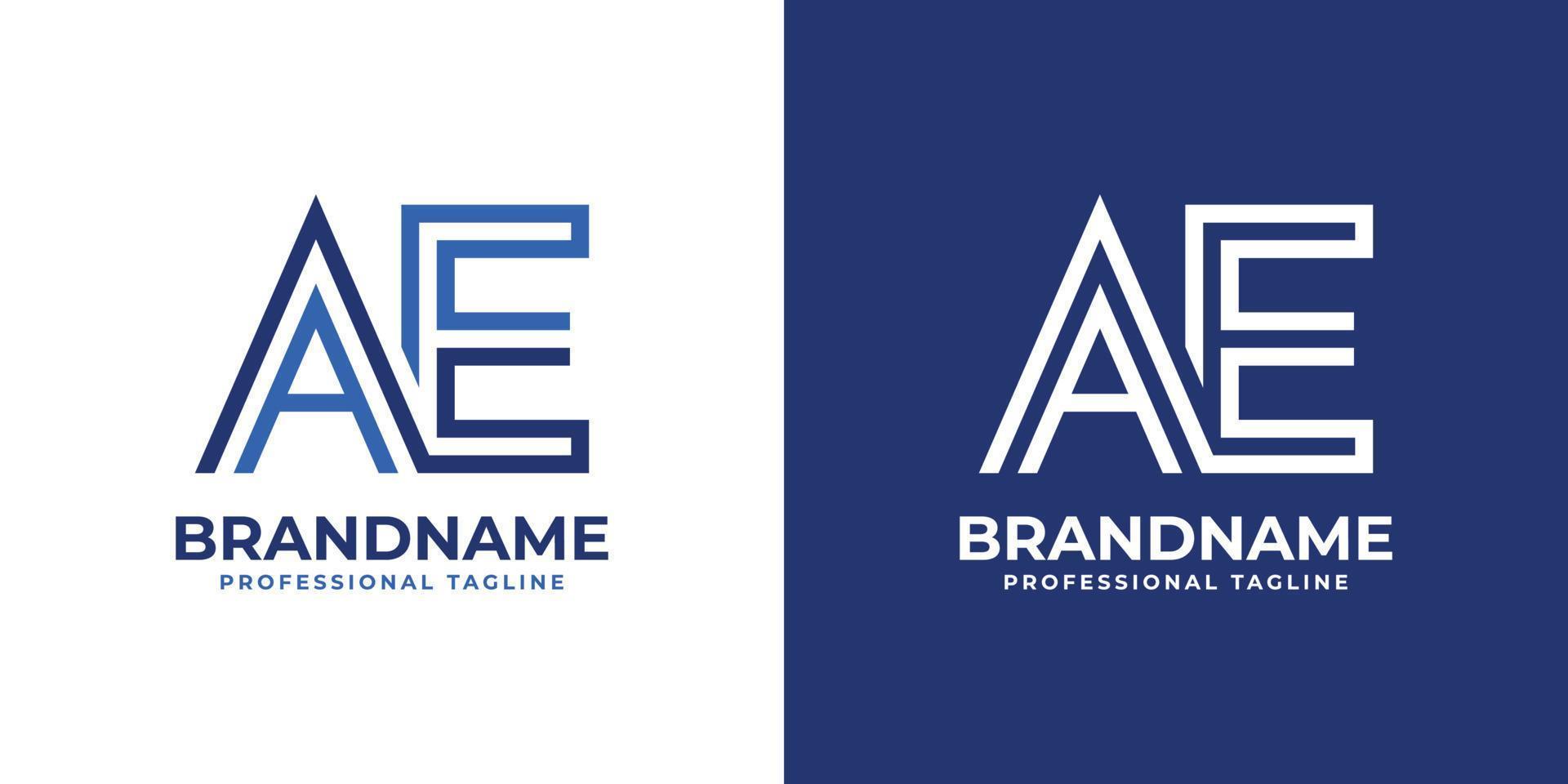 lettera ae linea monogramma logo, adatto per qualunque attività commerciale con ae o ea iniziali. vettore
