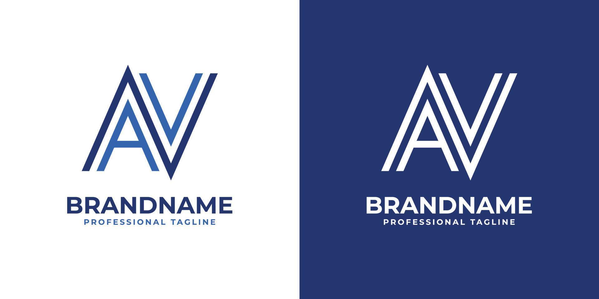 lettera av linea monogramma logo, adatto per qualunque attività commerciale con av o va iniziali. vettore