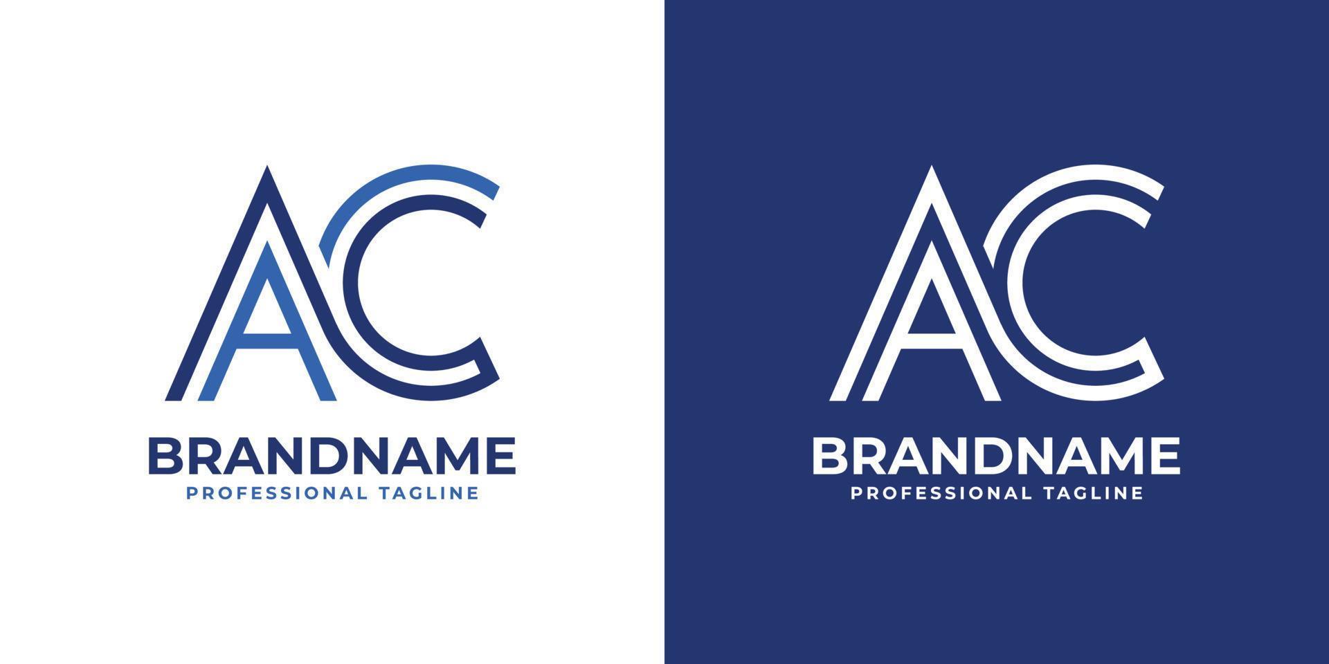 lettera AC linea monogramma logo, adatto per qualunque attività commerciale con AC o circa iniziali. vettore