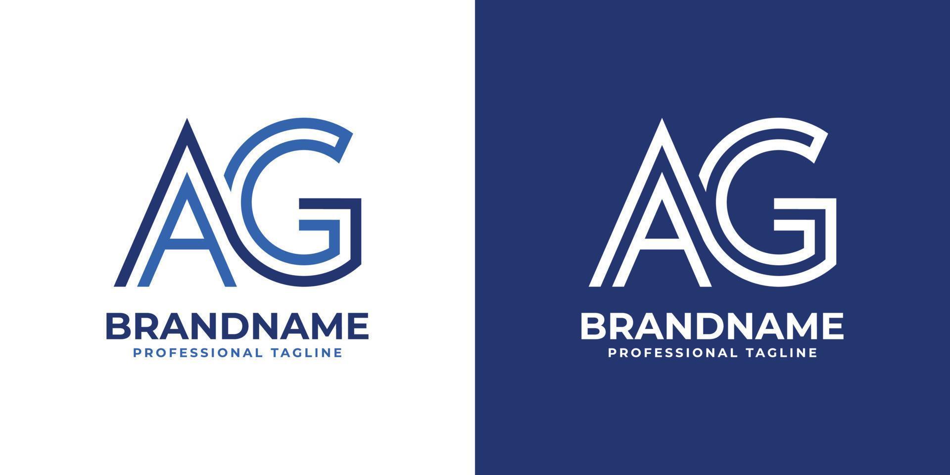 lettera ag linea monogramma logo, adatto per qualunque attività commerciale con ag o ga iniziali. vettore