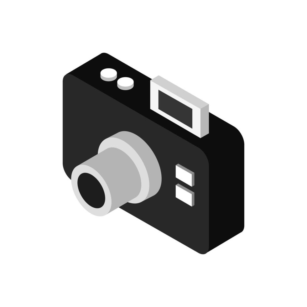 fotocamera isometrica su sfondo bianco vettore