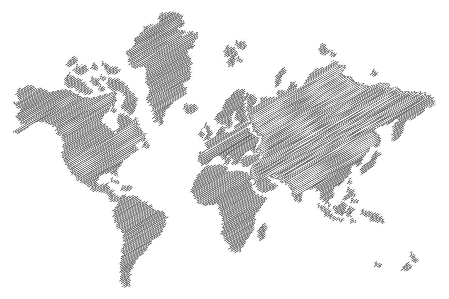 mappa del mondo di schizzo vettore