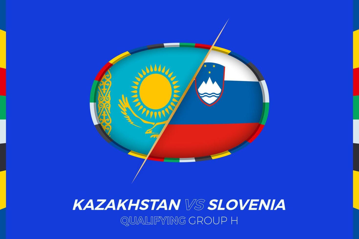 Kazakistan vs slovenia icona per europeo calcio torneo qualificazione, gruppo h. vettore