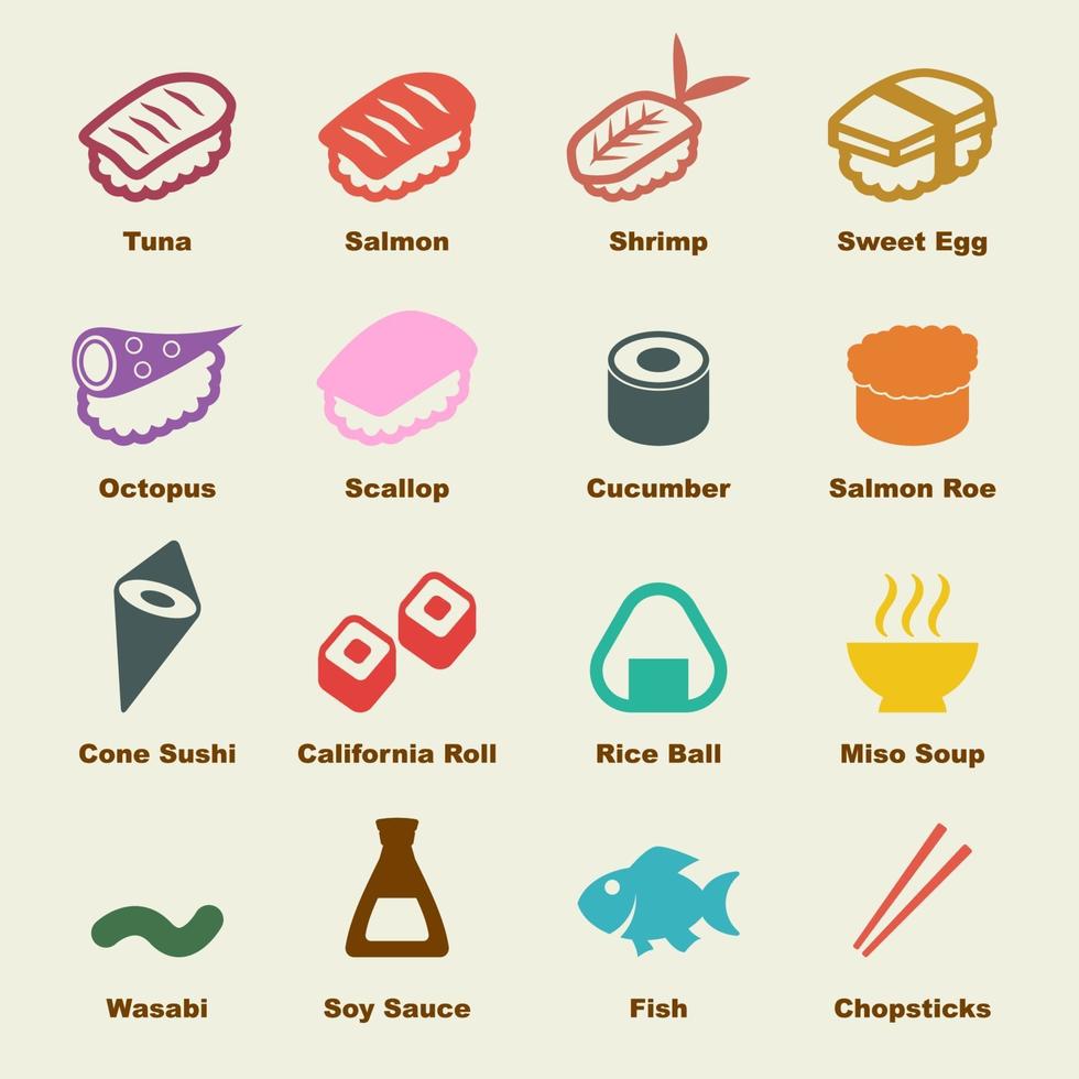 elementi di vettore di sushi