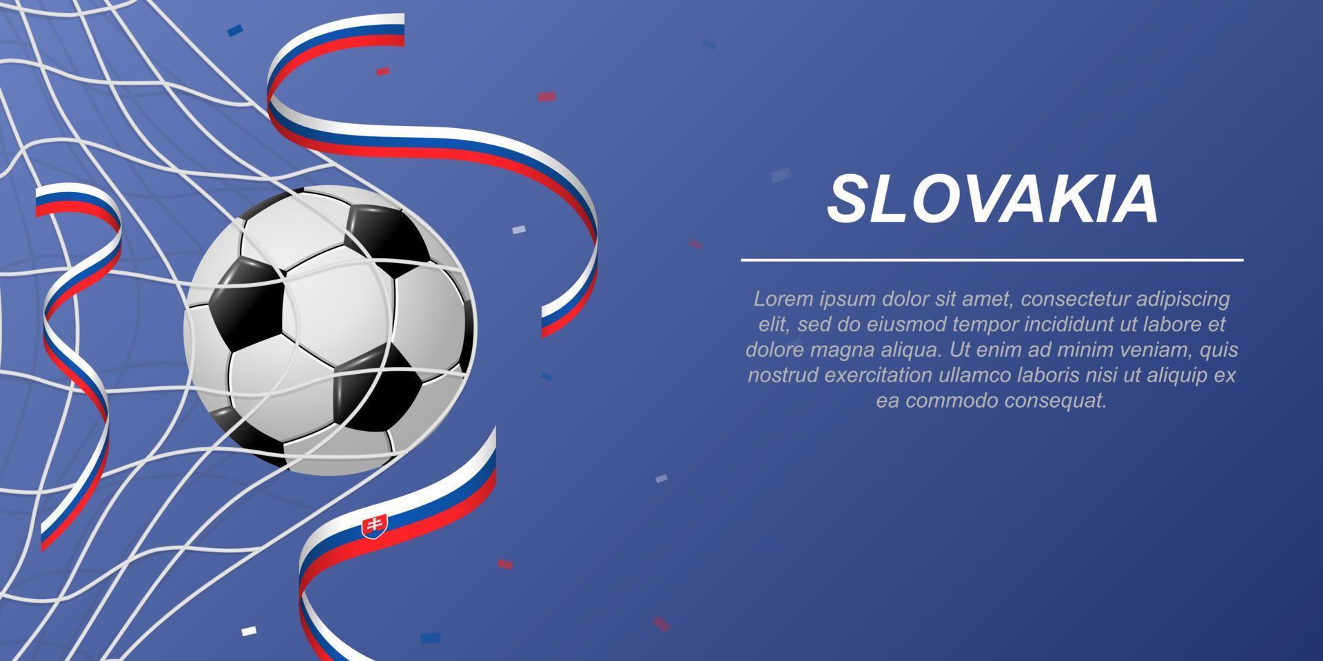 calcio sfondo con volante nastri nel colori di il bandiera di slovacchia vettore