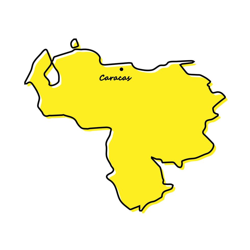 semplice schema carta geografica di Venezuela con capitale Posizione vettore
